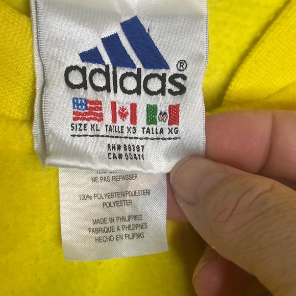 Vintage Adidas Yellow Half Zip Sport Pullover Size XL - Picture 4 of 10